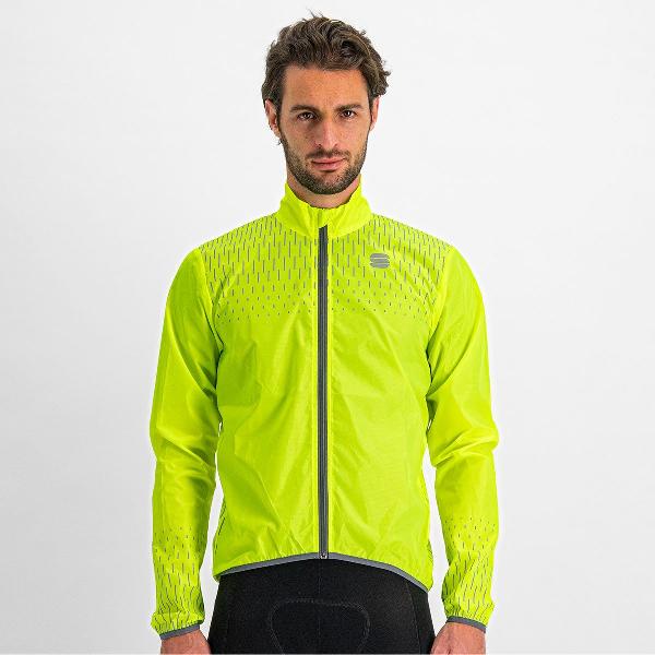 Sportful Fietsjack - Maat S - Mannen - neon geel/grijs