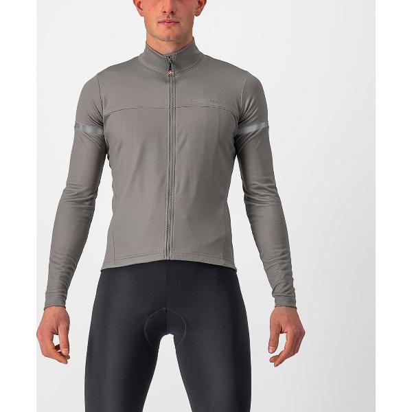 Castelli FONDO 2 Fietsshirt NICKEL GRAY/BLUE REFLEX - Mannen - maat M