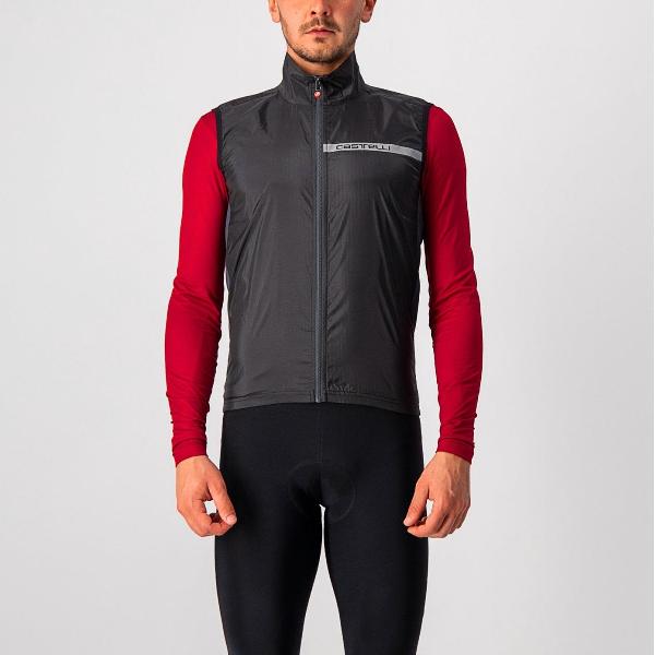 Castelli SQUADRA STRETCH VEST Light Black/Dark Gray - Mannen - maat XS