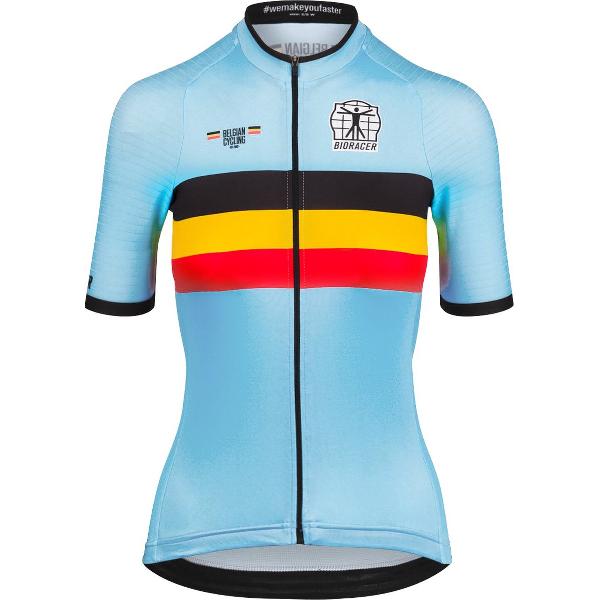 BIORACER Official Team België (2023) - Fietsshirt Dames - Fietskledij - Wielrennen - Blauw XL