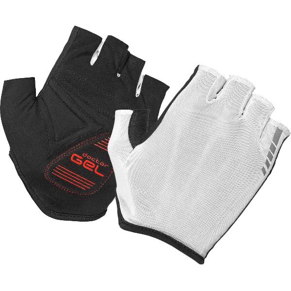 GripGrab - Solara Mesh Padded Korte Vinger Zomer Fietshandschoenen Zondoorlatend - Wit - Unisex - Maat S