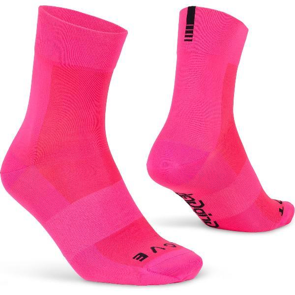 GripGrab - Lightweight SL Performance Zomer Fietssokken Wielersport Sokken - Roze Hi-Vis - Unisex - Maat M