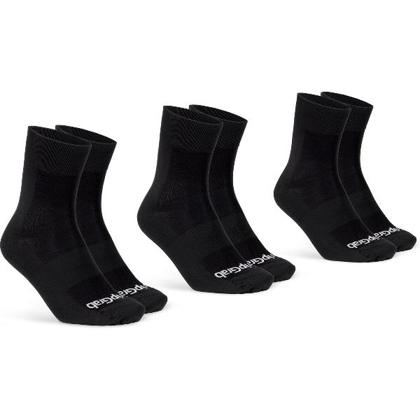 GripGrab - Lightweight SL 3PACK Performance Zomer Fietssokken 3 Paar Wielersport Sokken - Zwart - Unisex - Maat L (44-47)