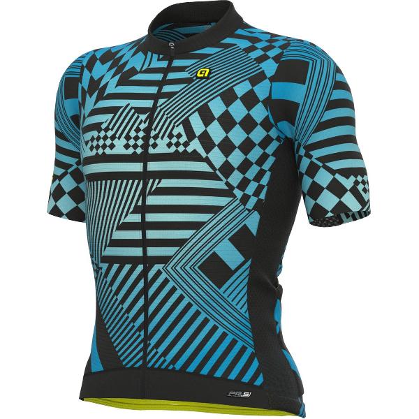 Ale Fietsshirt Korte Mouwen PRS Checker - Blauw - S - Valt klein