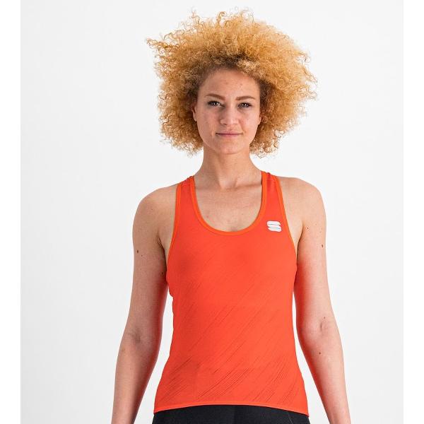 Sportful Fietsshirt Mouwloos Oranje Dames - Flare W Top Pompelmo-XL