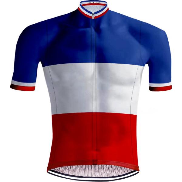 Retro Wielershirt Franse Kampioenstrui Tricolore - REDTED - XS