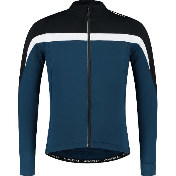 Rogelli Course - Wielershirt Lange Mouwen - Fietsshirt Heren - Zwart/Blauw/Wit - Maat M