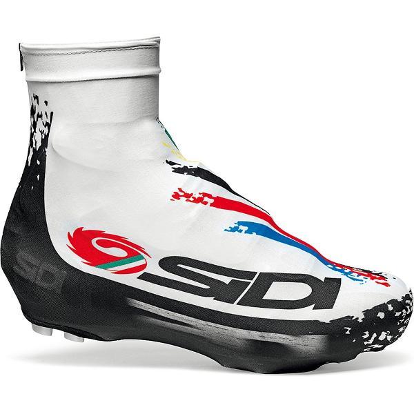 Sidi Copriscarpe Chrono Iride (35) - Fietsoverschoenen - Wit/Zwart/Rood - Maat L = 41/43