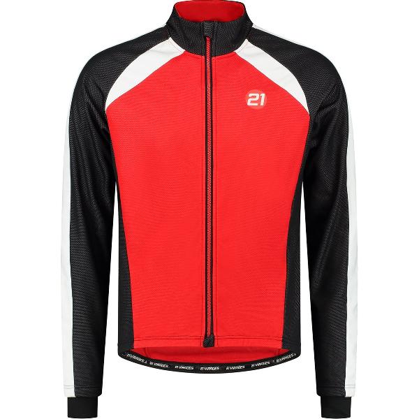 21Virages Forte fietsjack windprotect Heren Zwart Rood - XL