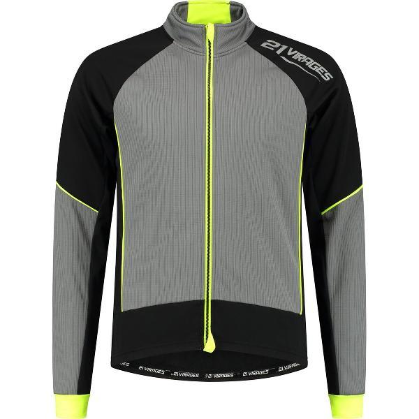 21Virages Jovani fietsjack windprotect Heren Zwart Fluo - 2XL