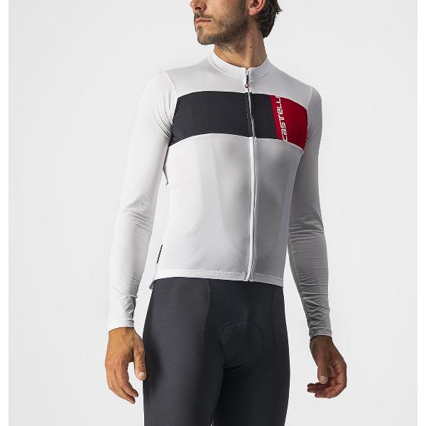 Castelli Fietsshirt Lange Mouwen Heren Wit Zwart - PROLOGO 7 LONG SLEEVE JERSEY IVORY LIGHT BLACK RED-L