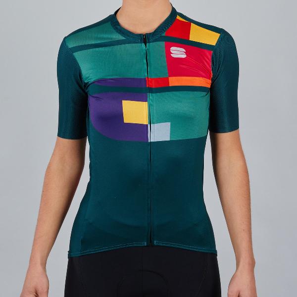 Sportful Fietsshirt korte mouwen Dames Groen - IDEA W JERSEY SEA MOSS - L