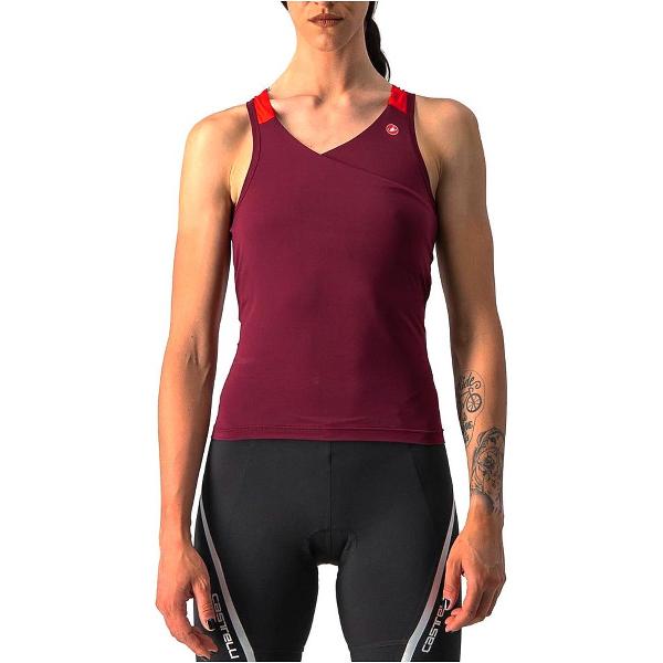 Castelli Fietsshirt mouwloos Dames Bordeaux Rood - SOLARIS TOP BORDEAUX RED-M