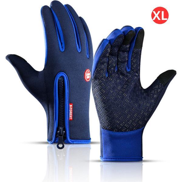 Livano Handschoenen - Touchscreen Handschoenen - Fietshandschoenen - Winter - Heren - Wielrenhandschoenen - Donkerblauw - Maat XL