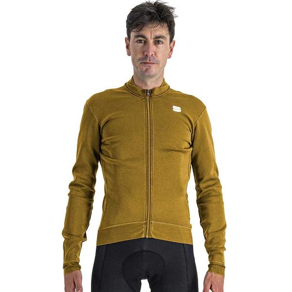 Sportful Monocrom Thermal Jersey Met Lange Mouwen Groen L Man