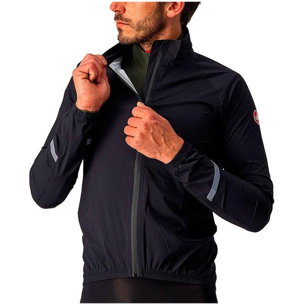 Castelli Fietsjack waterdicht Heren Zwart - EMERGENCY 2 RAIN JACKET LIGHT BLACK - S