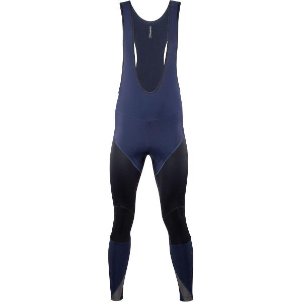 Nalini - Heren - Fietsbroek lang met Bretels - Winter Fietsbroek met Zeem - Thermo Wielrenbroek - Blauw - ROAD WIND BIB TIGHT - L