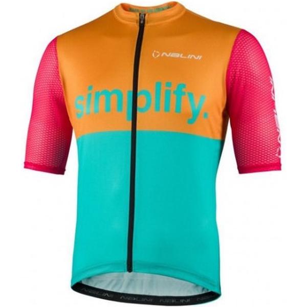 Nalini Fietsshirt Korte Mouwen Heren Blauw Oranje - NEW CLASSICA JERSEY LIGHT BLUE ORANGE-M