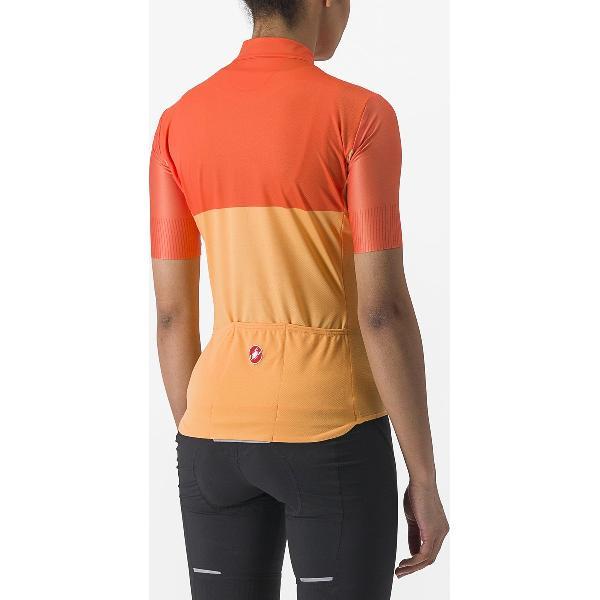 Castelli Fietsshirt Korte Mouwen Dames Oranje - CASTELLI VELOCISSIMA JERSEY SOFT ORANGE SCARLET IBIS - S