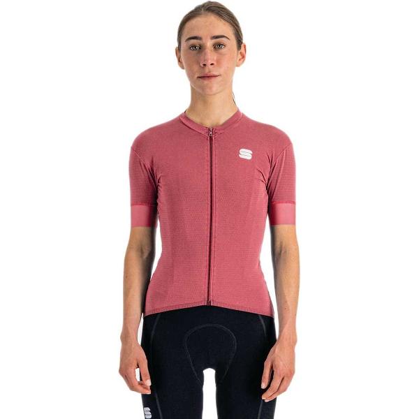 Sportful Monocrom Korte Mouwen Fietsshirt Rood XS Vrouw