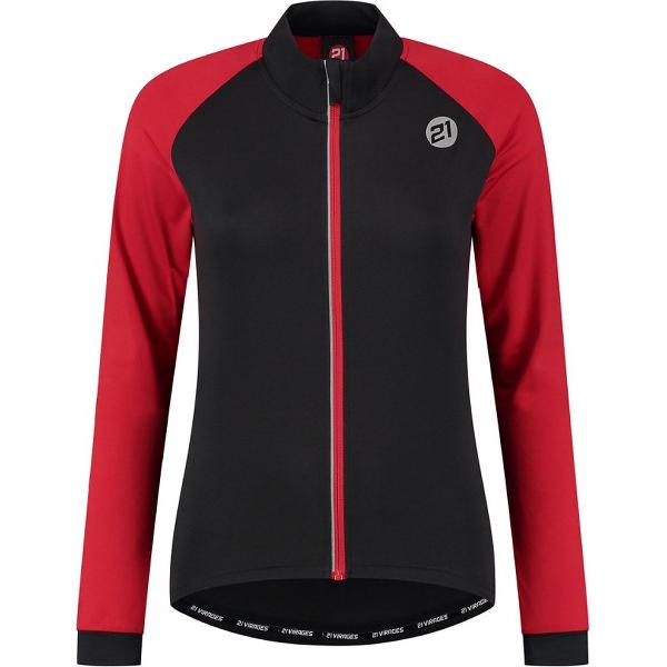 21Virages Palermo fietsshirt lange mouwen Zwart Rood-XL