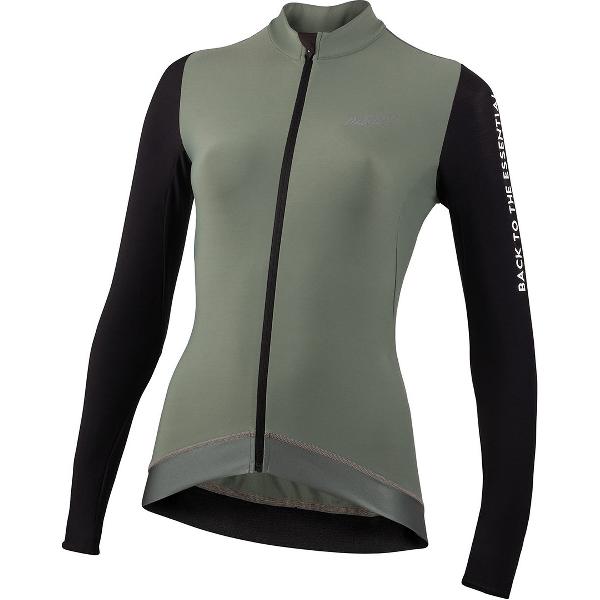 Nalini Fietsshirt lange mouwen Dames Groen Zwart - LS LADY FIT JERSEY ARMY GREEN BLACK - L