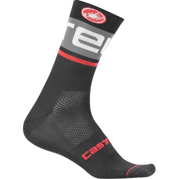 Castelli Fietssokken Zomer Heren Zwart Grijs - CA Free Kit 13 Sock-Black/Dark Gray - L/XL