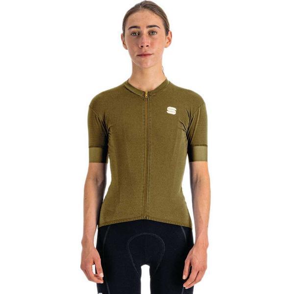 Sportful Monocrom Korte Mouwen Fietsshirt Groen XS Vrouw