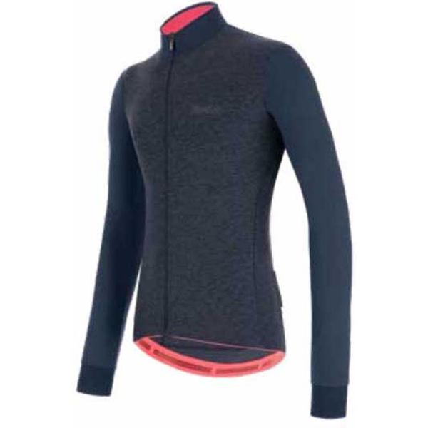 Santini Colore Puro Thermal Lange Mouwen Fietsshirt Blauw S Man