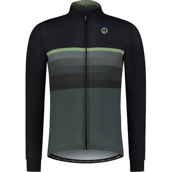 Rogelli Hero ll Fietsshirt Lange Mouwen - Wielershirt Heren - Race fit - Black, Green - Maat M