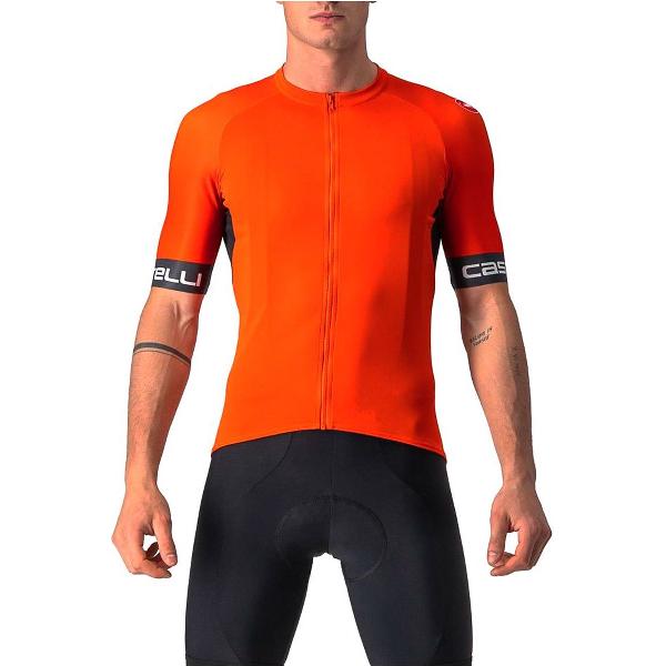 Castelli Fietsshirt Korte Mouwen Heren Rood Grijs - ENTRATA VI JERSEY FIERY RED DARK GRAY IVORY-3XL