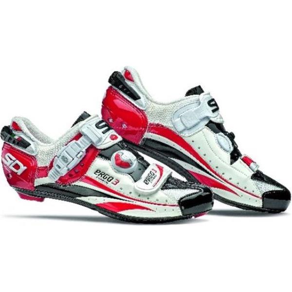 Sidi Ergo 3 Carbon Vernice - racefietsschoen - wit/zwart/rood - maat 42