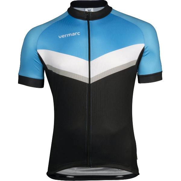 Vermarc Sports Fietsshirt Vermarc Puntino Spl Trui Km Lr Zwart/Azuur - Maat: 6XL, Kleur: BLAUW