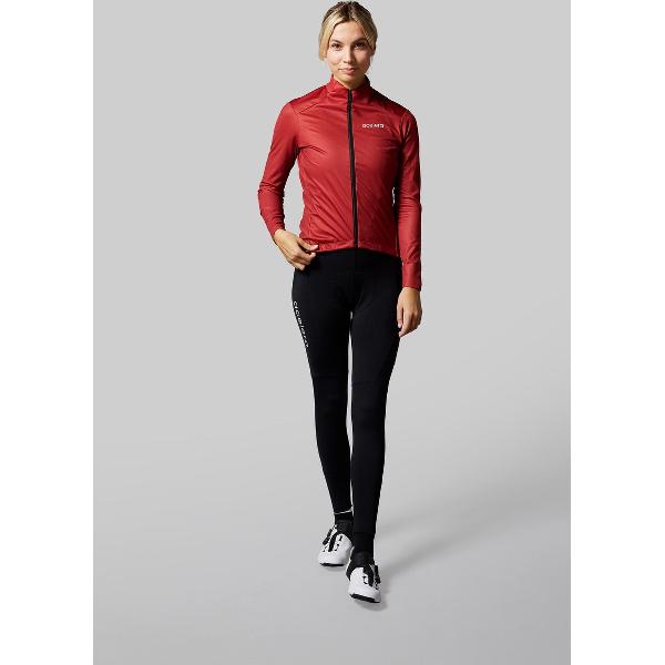 Acelera Intermediate Fleece Winter Jacket Burgundy Red - Thermo - Fietsjack - Wielrenjack - Fietsjas - Dames - Fietsshirt Lange Mouwen- Maat M