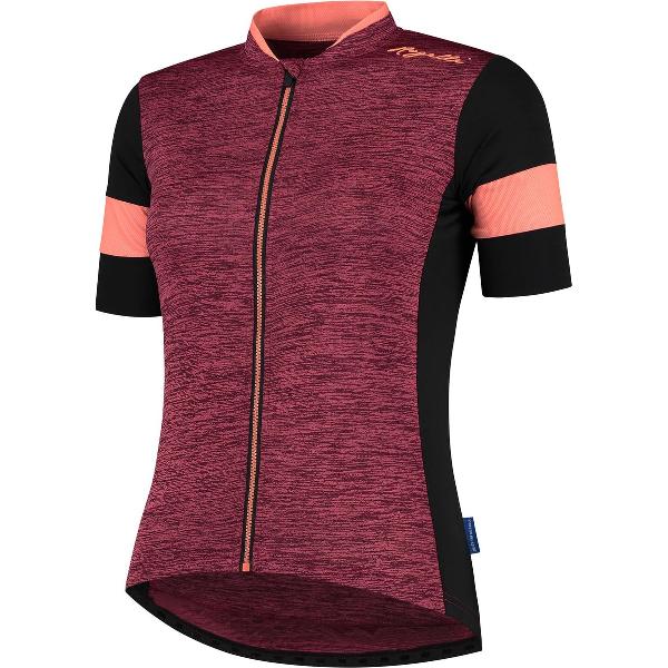 Rogelli Charm 2.0 Fietsshirt - Korte Mouwen - Dames - Zwart, Coral - Maat S