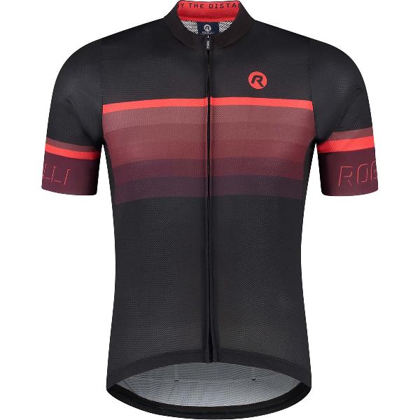 Rogelli Hero II Fietsshirt - Korte Mouwen - Heren - Rood, Bordeaux, Zwart - Maat M