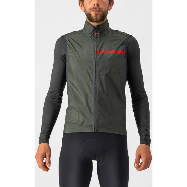 Castelli SQUADRA STRETCH VEST MILITARY GREEN/DARK GRAY - Mannen - maat XXL