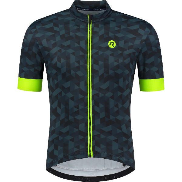 Rogelli Rubik Fietsshirt - Korte Mouwen - Heren - Blauw, Geel - Maat L