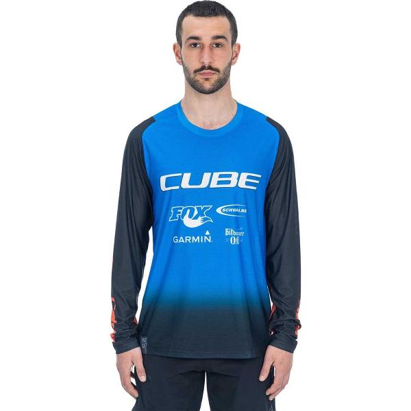 Cube Vertex X Action Team Enduro-trui Met Lange Mouwen Blauw,Zwart XL Man