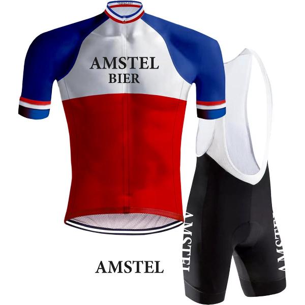 Retro Wielertenue Amstel Bier Rood/Blauw - REDTED (S)