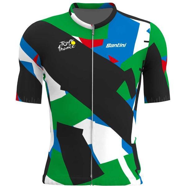 Santini Tour De France Official Mont Blanc-courchevel 2023 Jersey Met Korte Mouwen Veelkleurig L Man