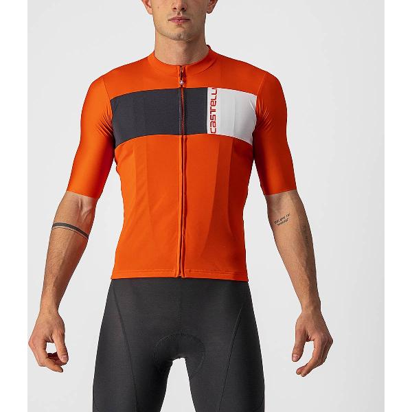 Castelli Fietsshirt Korte Mouwen Heren Rood Zwart - PROLOGO 7 JERSEY FIERY RED LIGHT BLACK IVORY-2XL