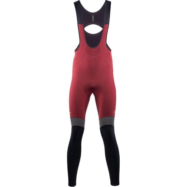 Nalini - Heren - Fietsbroek lang met Bretels - Winter Fietsbroek met Zeem - Thermo Wielrenbroek - Rood - Zwart - NEW WARM REFLEX BIB TIGHT - S