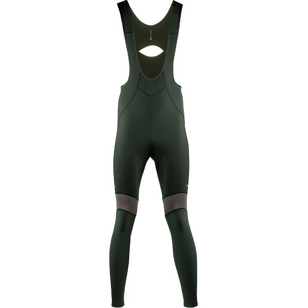 Nalini - Heren - Fietsbroek lang met Bretels - Winter Fietsbroek met Zeem - Thermo Wielrenbroek - Groen - WARMREFLEXBIBTIGHT - XXXL