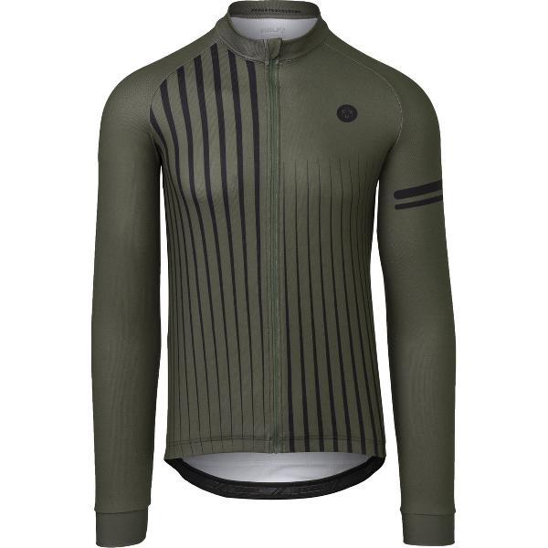 AGU Faded Stripe Fietsshirt Lange Mouwen Essential Heren - Army Green - Maat XXL