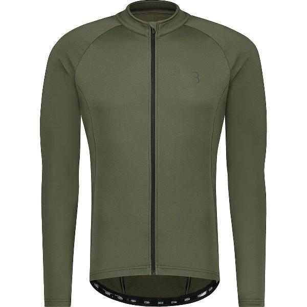 BBB Cycling Transition Fietsshirt Heren Lange Mouwen - Wielrenshirt - Fiets Shirt - 10-15 °C - Olijf Groen - Maat M - BBW-237