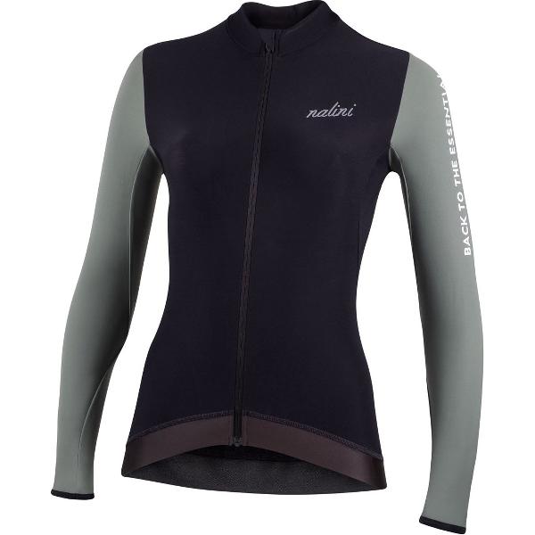 Nalini - Dames - Fietsshirt - Lange Mouwen - Wielrenshirt - Groen - Zwart - NEW LS LADY FIT J - XL