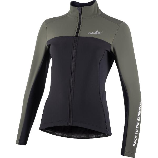 Nalini - Dames - Fietsjack winter - Winddicht Warm Wielrenjack - Groen - Zwart - NEW ROAD LADY JKT - M