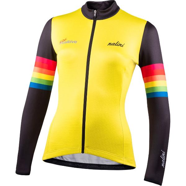 Nalini - Dames - Fietsshirt - Lange Mouwen - Wielrenshirt - Geel - STRIPES LADY JERSEY - S