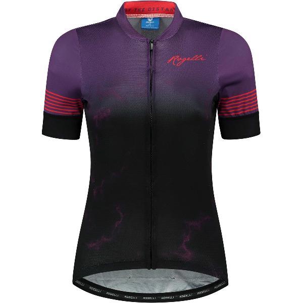 Rogelli Marble Fietsshirt - Korte Mouwen - Dames - Paars, Rood - Maat XL